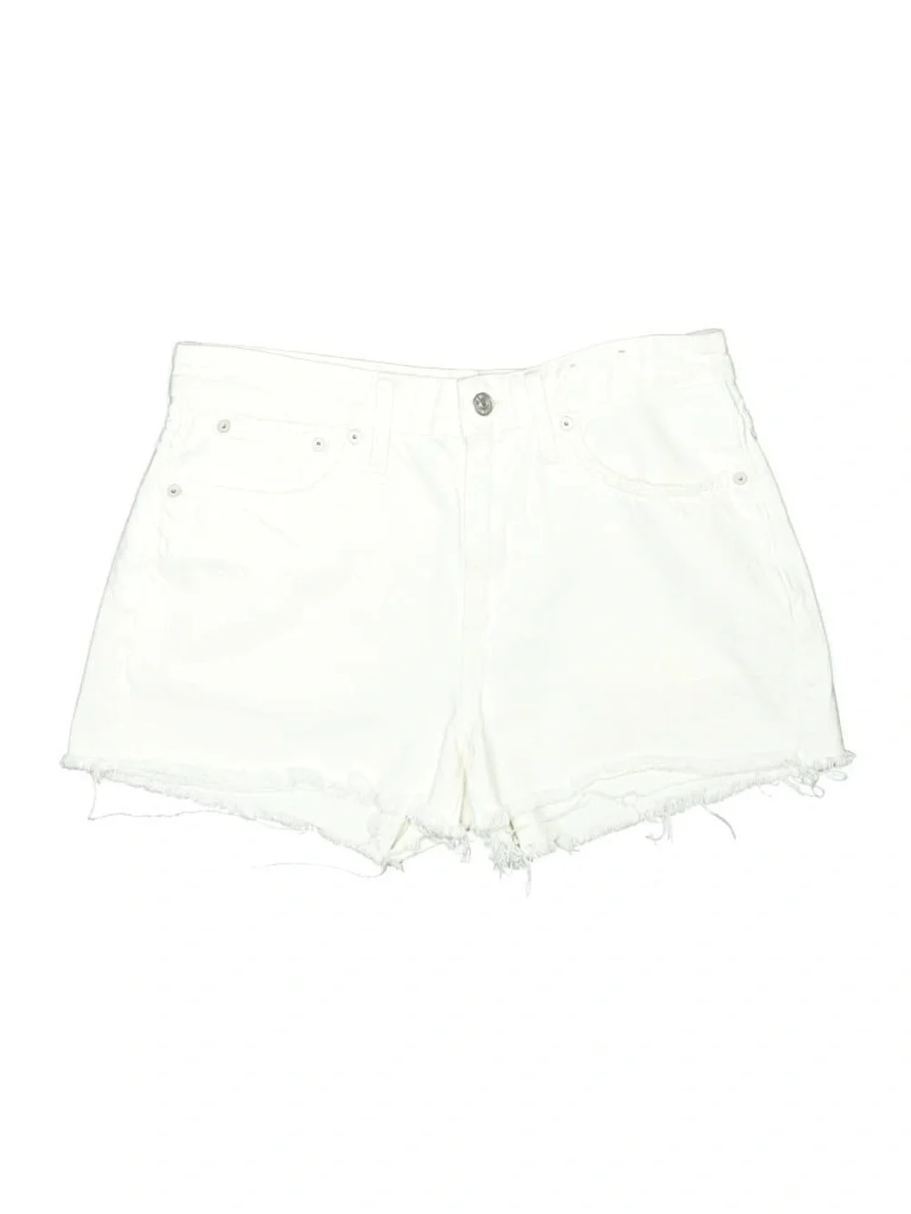 Madewell Women's White Denim Cutoff Shorts with button fly